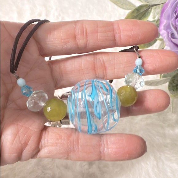 Murano Glass Beads Ball By Haley Unisex Necklace - Picture 5 of 10